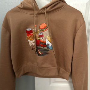 cropped brown sweatshirt